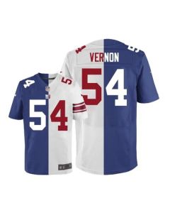 Giants #54 Olivier Vernon Royal Blue/White Men's Stitched NFL Elite Split Jersey
