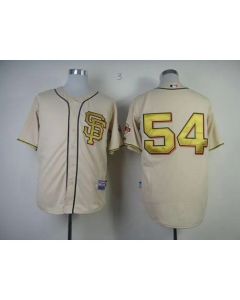 Giants #54 Sergio Romo Cream Gold No. Stitched MLB Jersey