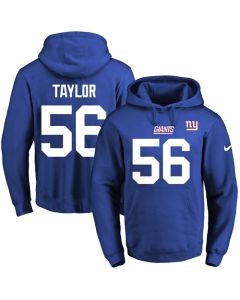 Giants #56 Lawrence Taylor Royal Blue Name & Number Pullover NFL Hoodie