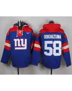 Giants #58 Owa Odighizuwa Royal Blue Player Pullover NFL Hoodie
