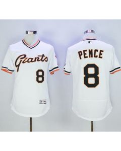 Giants #8 Hunter Pence White Flexbase Authentic Collection Cooperstown Stitched MLB Jersey