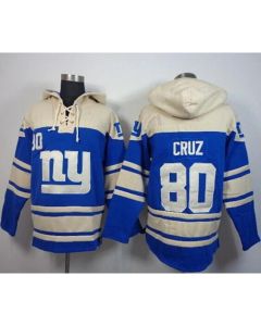 Giants #80 Victor Cruz Blue Sawyer Hoodie Sweatshirt NFL Hoodie