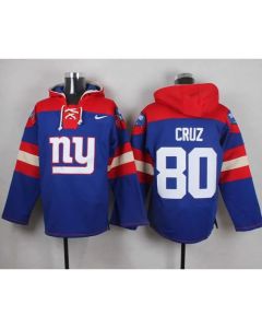 Giants #80 Victor Cruz Royal Blue Player Pullover NFL Hoodie