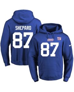 Giants #87 Sterling Shepard Royal Blue Name & Number Pullover NFL Hoodie