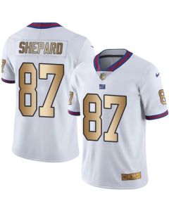 Giants #87 Sterling Shepard White Men's Stitched NFL Limited Gold Rush Jersey