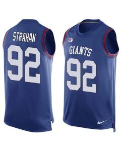 Giants #92 Michael Strahan Royal Blue Team Color Men's Stitched NFL Limited Tank Top Jersey