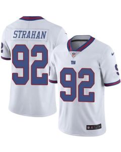 Giants #92 Michael Strahan White Men's Stitched NFL Limited Rush Jersey