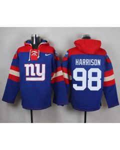 Giants #98 Damon Harrison Royal Blue Player Pullover NFL Hoodie