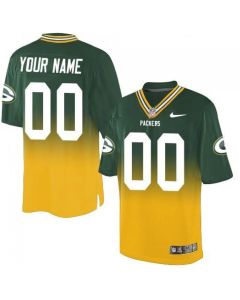 Green Bay Packers Customized Green/Gold Men's Stitched Elite Fadeaway Fashion NFL Jersey