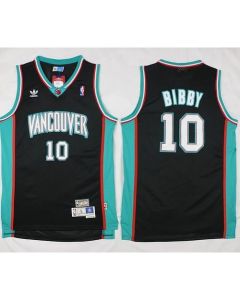 Grizzlies #10 Mike Bibby Black Throwback Stitched NBA Jersey