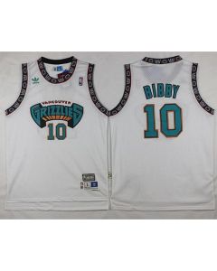Grizzlies #10 Mike Bibby White Throwback Stitched NBA Jersey