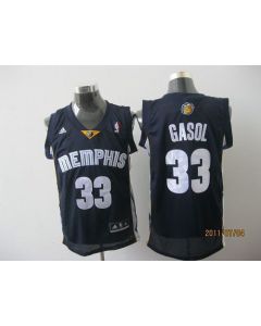 Grizzlies #33 Marc Gasol Revolution 30 Dark Blue Stitched NBA Jersey