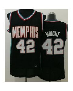Grizzlies #42 Lorenzen Wright Black Throwback Stitched NBA Jersey