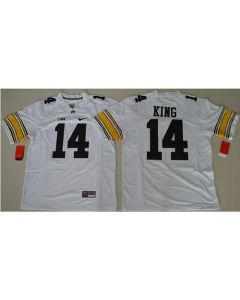 Hawkeyes #14 Desmond King White Stitched NCAA Jersey