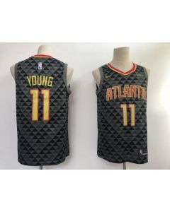 Hawks #11 Trae Young Black NBA Swingman Icon Edition Jersey