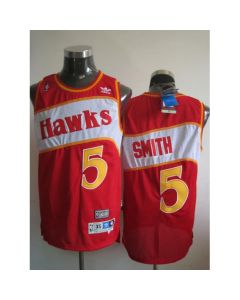 Hawks #5 Josh Smith Red Stitched Throwback NBA Jersey