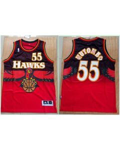 Hawks #55 Dikembe Mutombo Red Throwback Stitched NBA Jersey