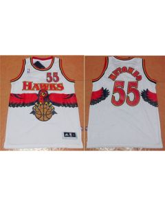 Hawks #55 Dikembe Mutombo White Throwback Stitched NBA Jersey