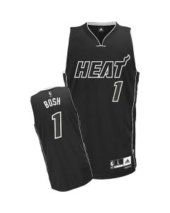 Heat #1 Chris Bosh Black Black Shadow Stitched NBA Jersey