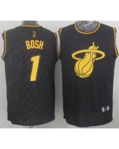 Heat #1 Chris Bosh Black Precious Metals Fashion Stitched NBA Jersey
