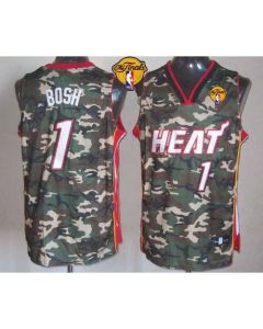 Heat #1 Chris Bosh Camo Stealth Collection Finals Patch Stitched NBA Jersey