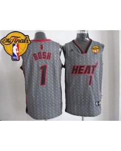 Heat #1 Chris Bosh Grey Static Fashion Finals Patch Stitched NBA Jersey