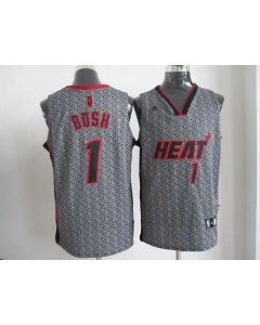 Heat #1 Chris Bosh Grey Static Fashion Stitched NBA Jersey