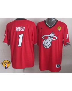 Heat #1 Chris Bosh Red 2013 Christmas Day Swingman Finals Patch Stitched NBA Jersey