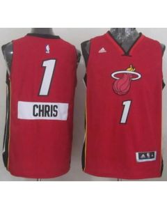 Heat #1 Chris Bosh Red 2014-15 Christmas Day Stitched NBA Jersey