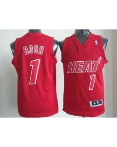 Heat #1 Chris Bosh Red Big Color Fashion Stitched NBA Jersey