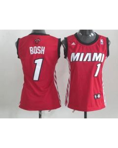 Heat #1 Chris Bosh Red Women's Alternate Stitched NBA Jersey