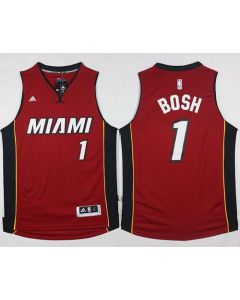 Heat #1 Chris Bosh Stitched Red NBA Jersey