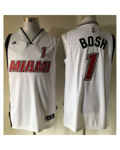 Heat #1 Chris Bosh Stitched White NBA Jersey