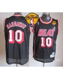 Heat #10 Tim Hardaway Black Hardwood Classics Nights Finals Patch Stitched NBA Jersey