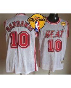 Heat #10 Tim Hardaway White Throwback Finals Patch Stitched NBA Jersey