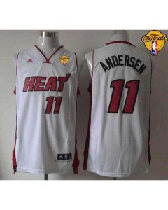 Heat #11 Chris Andersen White Finals Patch Stitched NBA Jersey