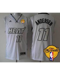 Heat #11 Chris Andersen White on White Finals Patch Stitched NBA Jersey