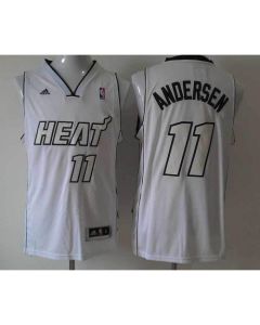 Heat #11 Chris Andersen White on White Stitched NBA Jersey