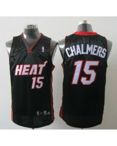 Heat #15 Mario Chalmers Black Stitched NBA Jersey