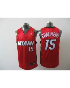 Heat #15 Mario Chalmers Red Stitched NBA Jersey