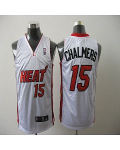 Heat #15 Mario Chalmers White Stitched NBA Jersey