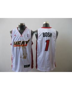 Heat 2011 Championship #1 Chris Bosh White Stitched NBA Jersey