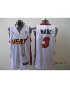 Heat 2011 Championship #3 Dwyane Wade White Stitched NBA Jersey