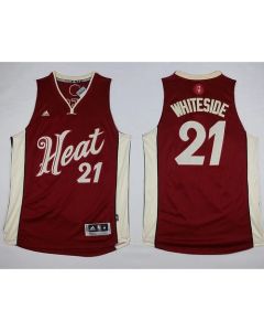 Heat #21 Hassan Whiteside Red 2015-2016 Christmas Day Stitched NBA Jersey