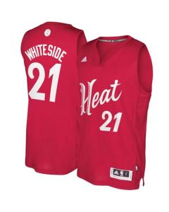 Heat #21 Hassan Whiteside Red 2016-2017 Christmas Day Stitched NBA Jersey