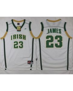 Heat #23 LeBron James White Irish High School Stitched NBA Jersey