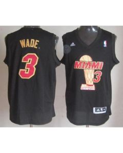 Heat #3 Dwyane Wade Black 2013 NBA Finals Champions Stitched NBA Jersey