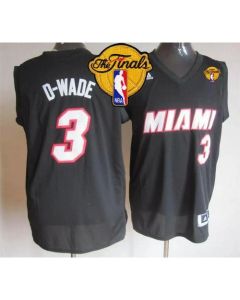 Heat #3 Dwyane Wade Black D-WADE Fashion Finals Patch Stitched NBA Jersey
