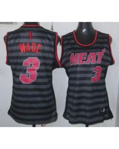 Heat #3 Dwyane Wade Black/Grey Women's Groove Stitched NBA Jersey