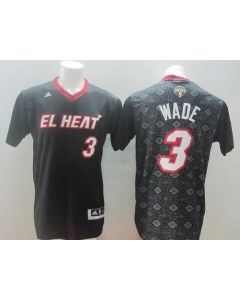 Heat #3 Dwyane Wade Black New Latin Nights Stitched NBA Jersey